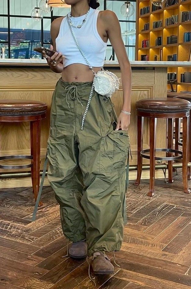 Green-and-Utility-Tone-Cargo-Pants