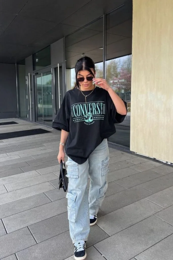 Oversized-T-Shirt-with-Cargo-Pants