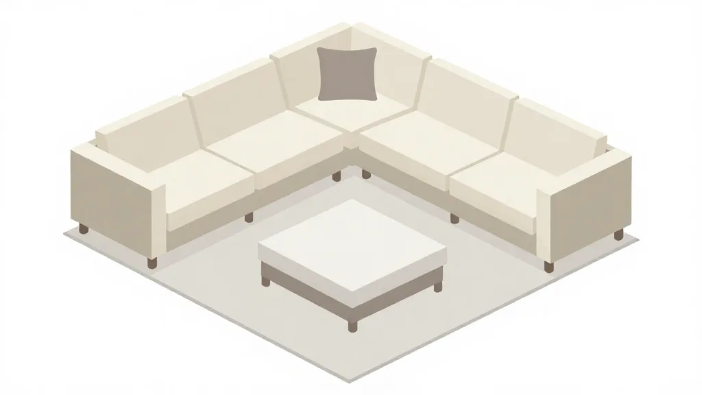 Area rug placement for an L-shaped sectional sofa with balanced rug positioning in a living room