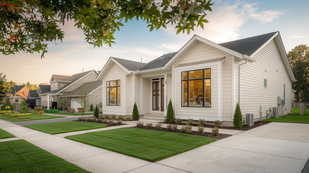 Vinyl siding installed on a modern suburban home exterior